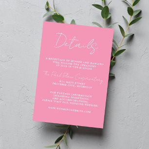 Tarjeta De Recepción Verdadera simplicidad 3 guión Boda de ballet mínim
