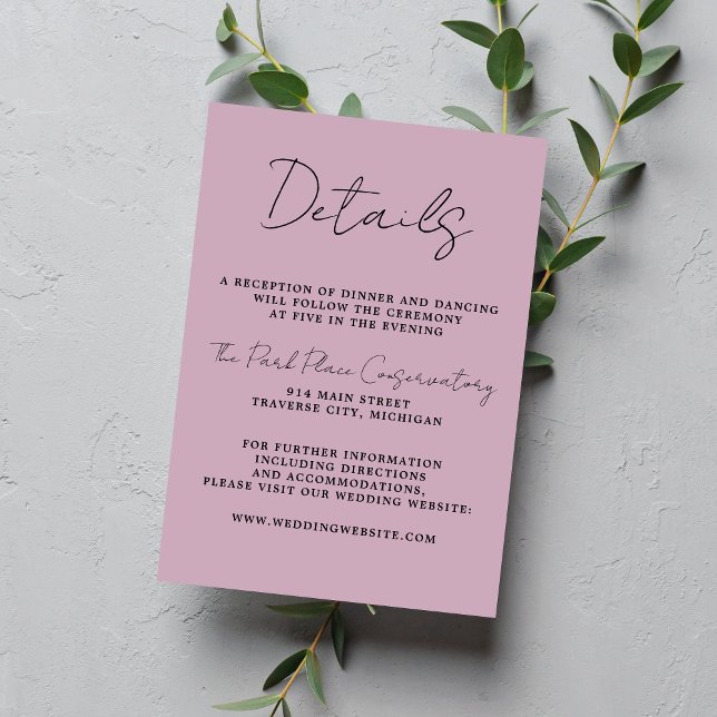 Tarjeta De Recepción Verdadera simplicidad 3 guión Boda de histeria mín (Subido por el creador)