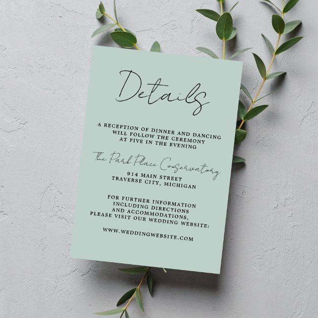 Tarjeta De Recepción Verdadera simplicidad 3 guión Boda de vidrio mínim (Subido por el creador)