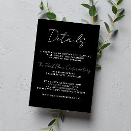 Tarjeta De Recepción Verdadera simplicidad 3 guión Boda mínimo de carac