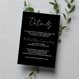 Tarjeta De Recepción Verdadera simplicidad 3 guión Boda mínimo de carac