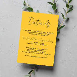 Tarjeta De Recepción Verdadera simplicidad 3 guión Boda mínimo de color