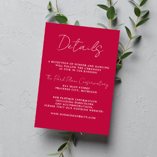 Tarjeta De Recepción Verdadera simplicidad 3 guión Boda mínimo de framb