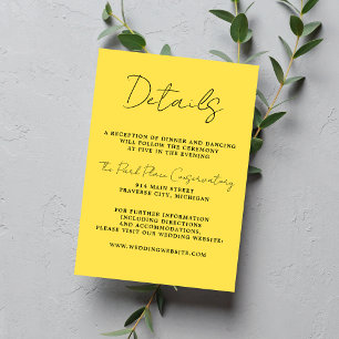 Tarjeta De Recepción Verdadera simplicidad 3 guión Boda mínimo de giras