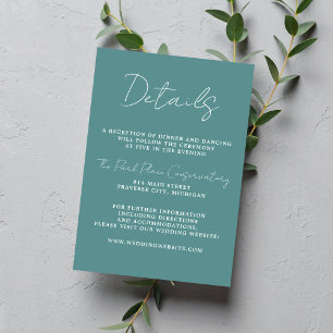 Tarjeta De Recepción Verdadera simplicidad 3 guión Boda mínimo de huevo