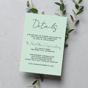 Tarjeta De Recepción Verdadera simplicidad 3 guión Boda mínimo de impre