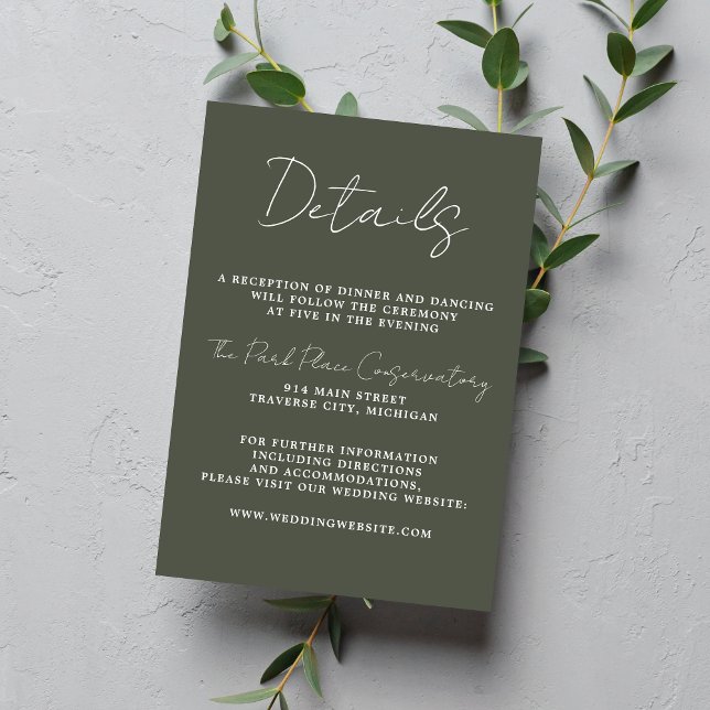 Tarjeta De Recepción Verdadera Simplicidad 3 Script Mínimo Camo Verde (Subido por el creador)