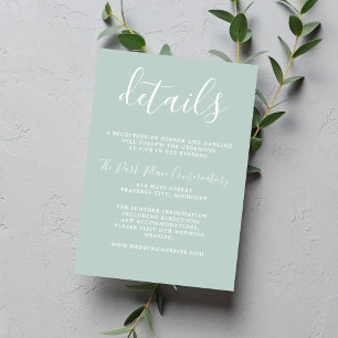 Tarjeta De Recepción Verdadero Boda Minimalista de Moda de vidrio marin