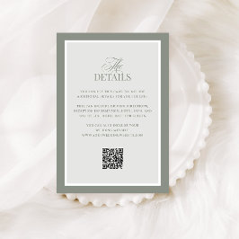 Tarjeta De Recepción Verde azaroso | Detalles del invitado del Boda de