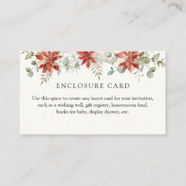 Tarjeta De Recepción Verde de invierno y poinsettia personalizado