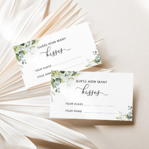 Tarjeta De Recepción Verde eucalipto cuantos besos juego nupcial