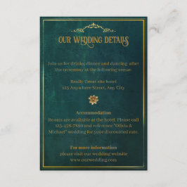 Tarjeta De Recepción Verde oscuro vintage