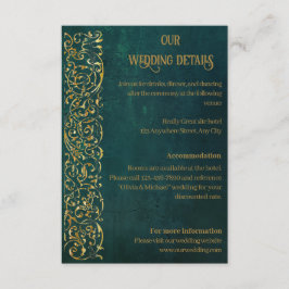 Tarjeta De Recepción Verde oscuro vintage