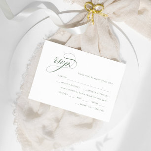 Tarjeta De Recepción Verde Salvia Crest Vintage RSVP