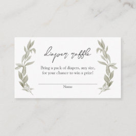 Tarjeta De Recepción Verdor bohemio Baby Shower Diaper Raffle Insert