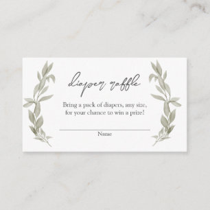 Tarjeta De Recepción Verdor bohemio Baby Shower Diaper Raffle Insert
