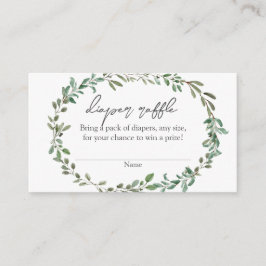 Tarjeta De Recepción Verdor bohemio Baby Shower Diaper Raffle Insert