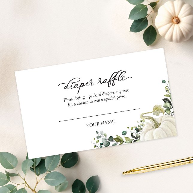 Tarjeta De Recepción Verdor Calabaza Caída Baby Shower Diaper Raffle (Subido por el creador)