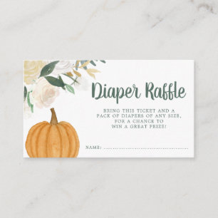 Tarjeta De Recepción Verdor Calabaza Floral Caída Diaper Raffle