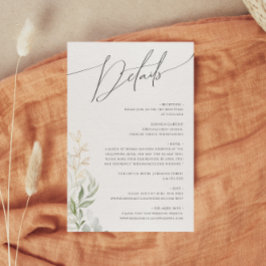 Tarjeta De Recepción Verdor caprichoso y detalles del oro