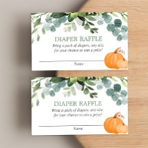 Verdor de calabaza para bebé ducha de pañales rifa