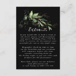 Tarjeta De Recepción Verdor de eucaliptos botánicos de leafy negro prem