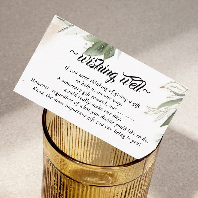 Tarjeta De Recepción Verdor Deseos Botánicos para el Boda (Subido por el creador)