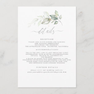 Tarjeta De Recepción Verdor Elegante detalles románticos Bodas