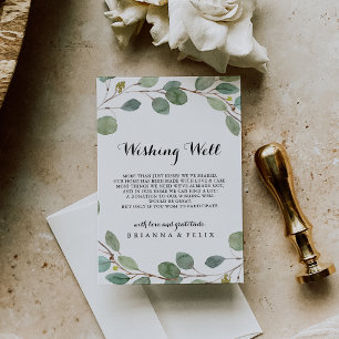 Tarjeta De Recepción Verdor Eucalyptus Boda de follaje Desear bien
