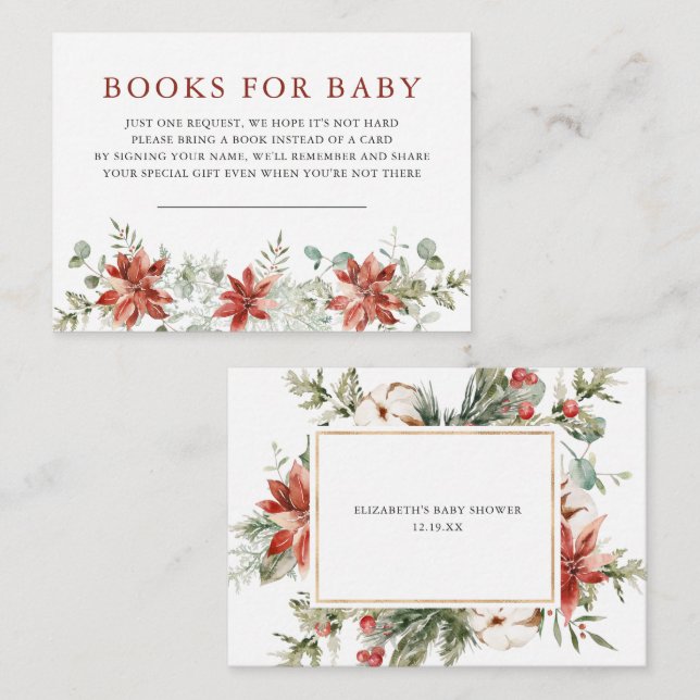 Tarjeta De Recepción Verdor floral de invierno | Solicitud de libro (Anverso / Reverso)