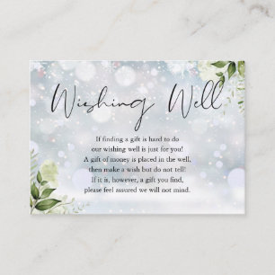 Tarjeta De Recepción Verdor Floral Deseando Buena Boda de Invierno