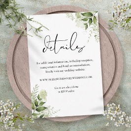 Tarjeta De Recepción Verdor Floral Elegante Boda de guión detalles