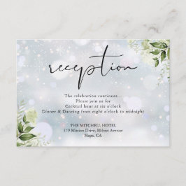 Tarjeta De Recepción Verdor Floral Invierno Acogida de Boda