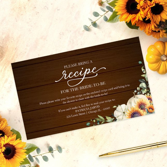 Tarjeta De Recepción Verdor girasoles novia solicitud de receta para du (Subido por el creador)