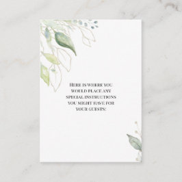 Tarjeta De Recepción Verdor Hojas Botánicas de Oro