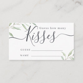 Tarjeta De Recepción Verdor mínimo adivinar cuántos besos encillos de j