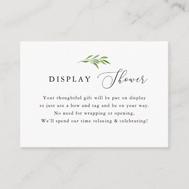 Tarjeta De Recepción Verdor Rústico Elegante Ducha De Pantalla (Anverso)