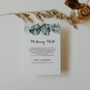 Tarjeta De Recepción Verdor tropical Boda blanco deseoso bien