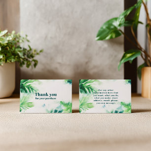 Tarjeta De Recepción Verdor tropical botánico Gracias