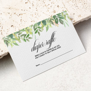 Tarjeta De Recepción Verdor verano destino Diaper Raffle