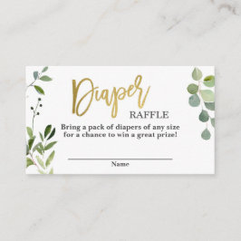 Tarjeta De Recepción Verdor y oro Diaper Raffle