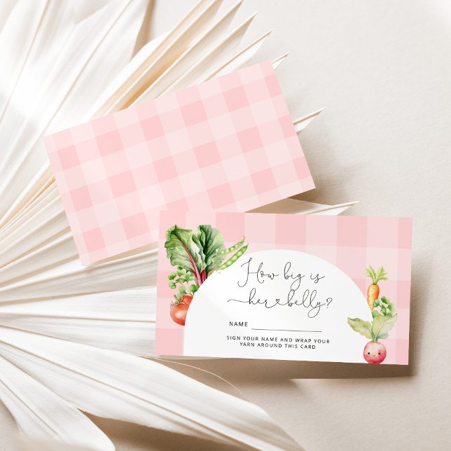 Tarjeta De Recepción Verduras rosa gingham, ¿qué tan grande es la barri (Subido por el creador)