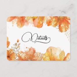 Tarjeta De Recepción Verona Sunset Floral Gold Boda de código QR Detall