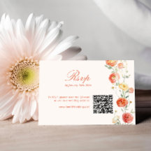 Verona Sunset Naranja QR Boda de código RSVP