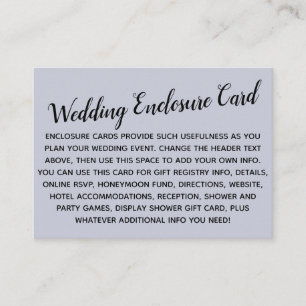 Tarjeta De Recepción Versátil Simple Personalizado Casamiento DIY Azul 