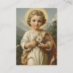 Tarjeta De Recepción Versículo de la Escritura Floral Vintage del Niño