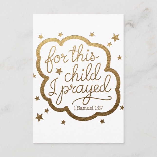 Tarjeta De Recepción Verso biblial de 1 Samuel 1:27 (Anverso)