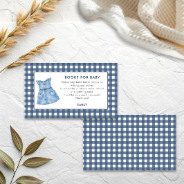 Tarjeta De Recepción Vestido de mezclilla Gingham Girl Libros para bebé