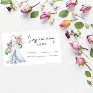 Tarjeta De Recepción Vestido de novia - Adivina cuántos besos juego de 