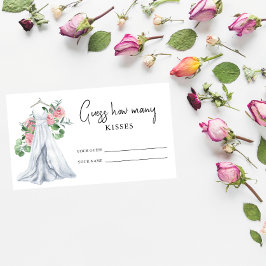 Tarjeta De Recepción Vestido de novia - Adivina cuántos besos juego de 